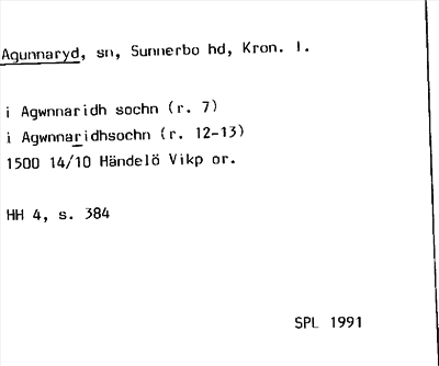 Bild på arkivkortet för arkivposten Agunaryd