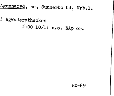 Bild på arkivkortet för arkivposten Agunnaryd