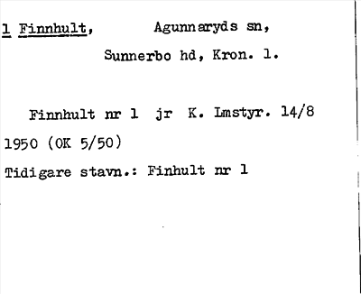 Bild på arkivkortet för arkivposten Finnhult