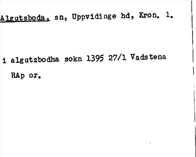 Bild på arkivkortet för arkivposten Algutsboda