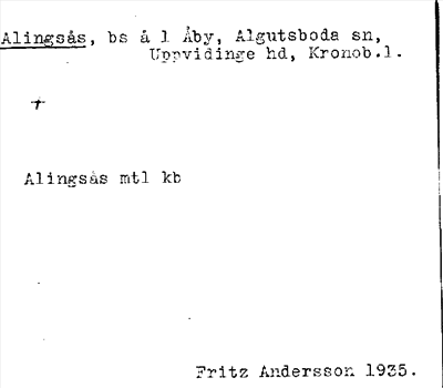 Bild på arkivkortet för arkivposten Alingsås