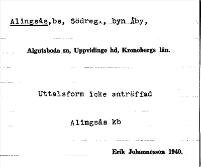 Bild på arkivkortet för arkivposten Alingsås