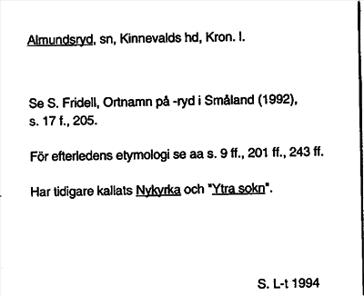 Bild på arkivkortet för arkivposten Almundsryd