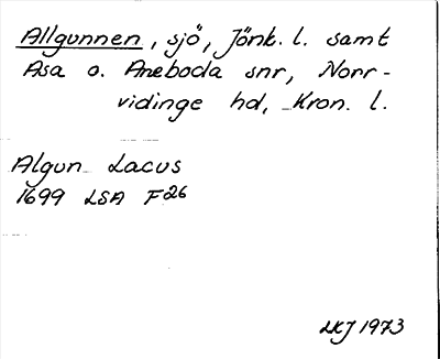 Bild på arkivkortet för arkivposten Allgunnen