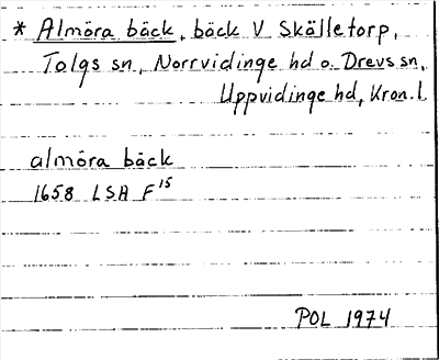 Bild på arkivkortet för arkivposten *Almöra bäck
