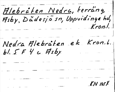 Bild på arkivkortet för arkivposten Alebråten Nedra