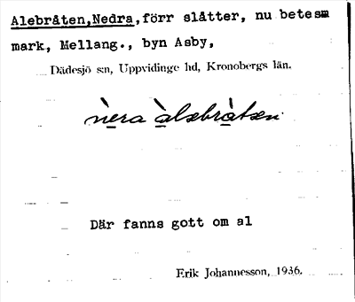 Bild på arkivkortet för arkivposten Alebråten, Nedra