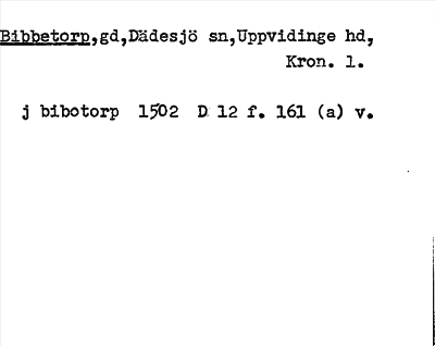 Bild på arkivkortet för arkivposten Bibbetorp
