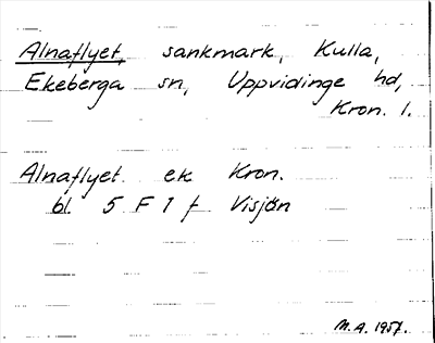 Bild på arkivkortet för arkivposten Alnaflyet