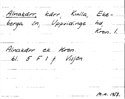 Bild på arkivkortet för arkivposten Alnakärr