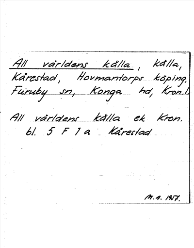 Bild på arkivkortet för arkivposten All världens källa