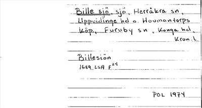 Bild på arkivkortet för arkivposten Bille sjö