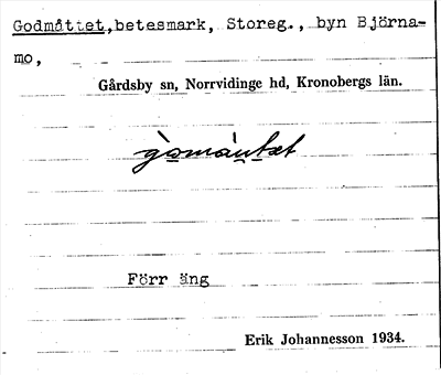 Bild på arkivkortet för arkivposten Godmåttet