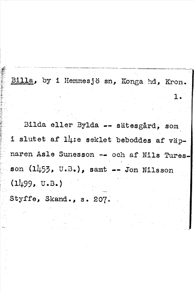 Bild på arkivkortet för arkivposten Billa