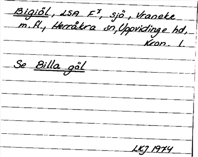 Bild på arkivkortet för arkivposten Bigiöl, se Billa göl