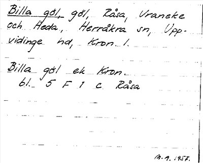 Bild på arkivkortet för arkivposten Billa göl