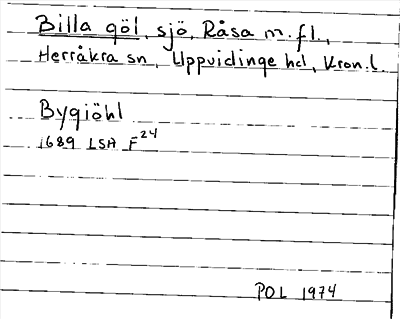 Bild på arkivkortet för arkivposten Billa göl