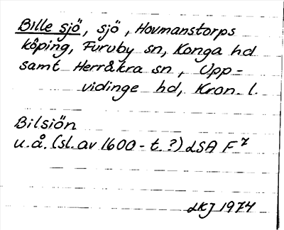 Bild på arkivkortet för arkivposten Bille sjö