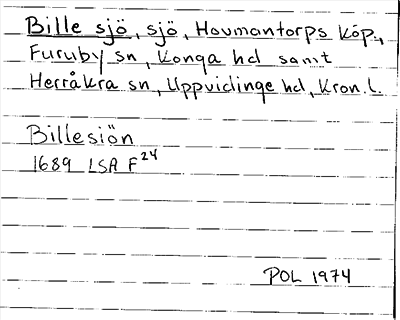Bild på arkivkortet för arkivposten Bille sjö