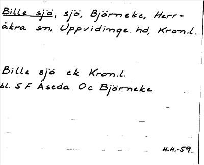 Bild på arkivkortet för arkivposten Bille sjö