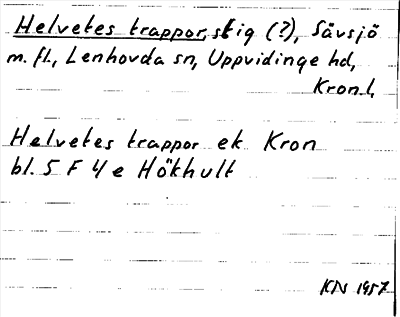 Bild på arkivkortet för arkivposten Helvetes trappor