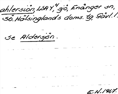 Bild på arkivkortet för arkivposten ahlersiön