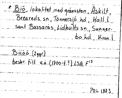 Bild på arkivkortet för arkivposten *biö
