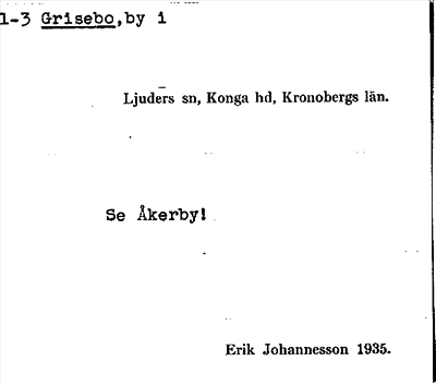 Bild på arkivkortet för arkivposten 1-3 Grisebo