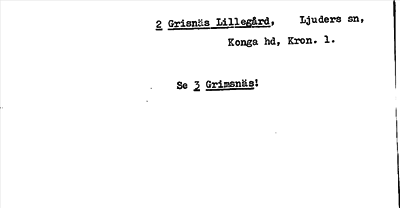 Bild på arkivkortet för arkivposten 2 Grisnäs Lillegård, se 3 Grimsnäs