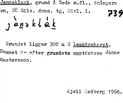 Bild på arkivkortet för arkivposten Janneklack