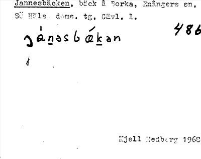 Bild på arkivkortet för arkivposten Jannesbäcken