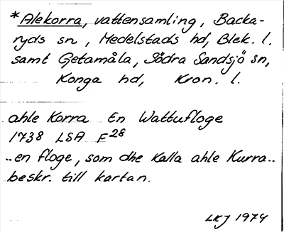 Bild på arkivkortet för arkivposten *Alekorra