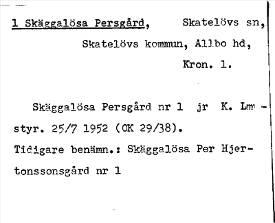 Bild på arkivkortet för arkivposten Skäggalösa Persgård