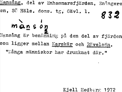 Bild på arkivkortet för arkivposten Mansång