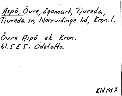 Bild på arkivkortet för arkivposten Aspö, Övre