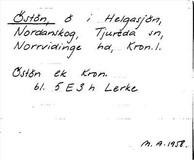 Bild på arkivkortet för arkivposten Östön