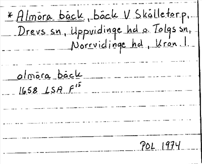 Bild på arkivkortet för arkivposten *Almöra bäck