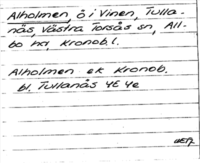 Bild på arkivkortet för arkivposten Alholmen