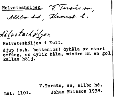 Bild på arkivkortet för arkivposten Helveteshöljen