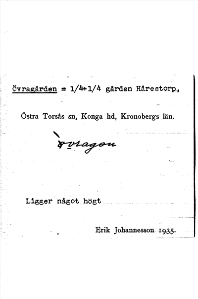 Bild på arkivkortet för arkivposten Övragården