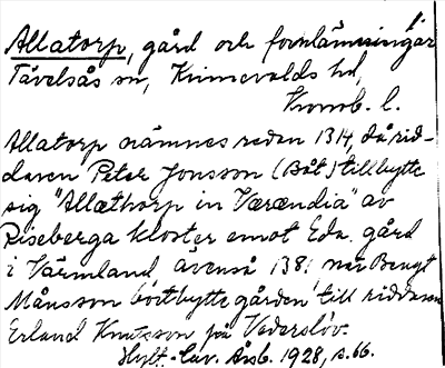 Bild på arkivkortet för arkivposten Allatorp