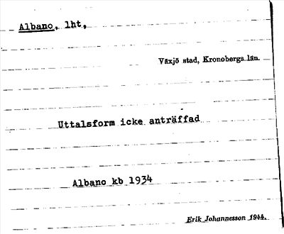 Bild på arkivkortet för arkivposten Albano