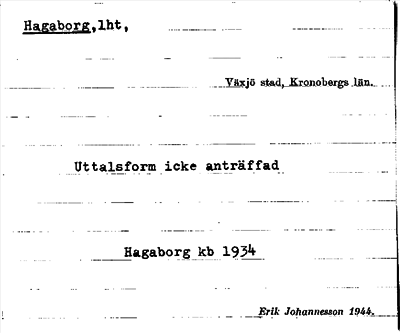 Bild på arkivkortet för arkivposten Hagaborg