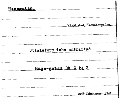 Bild på arkivkortet för arkivposten Hagagatan