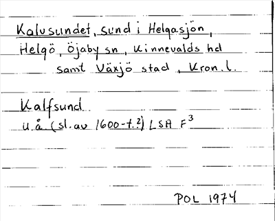 Bild på arkivkortet för arkivposten Kalvsundet