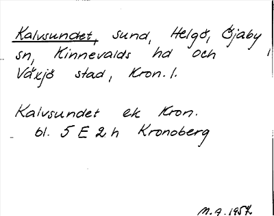 Bild på arkivkortet för arkivposten Kalvsundet