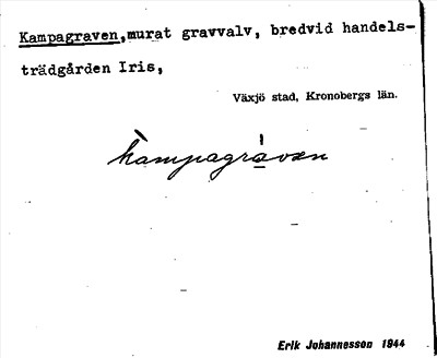 Bild på arkivkortet för arkivposten Kampagraven