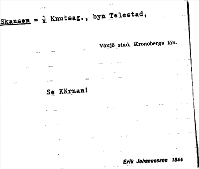 Bild på arkivkortet för arkivposten Skansen, se Kärnan