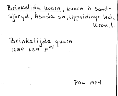 Bild på arkivkortet för arkivposten Brinkelida kvarn