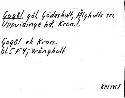 Bild på arkivkortet för arkivposten Gogöl